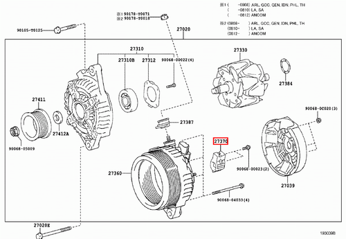Genuine Camry ACV51 ACV41 ACV40 2.4 Petrol 2.0 Petrol Alternator Brush Holder - Picture 13 of 20