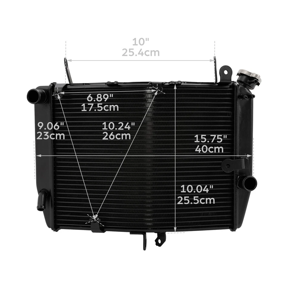 Radiador de refrigeración enfriador de motor apto para Yamaha YZF-R6 2003-2004 YZF R6S 2006-2010 Foto 2 de 4
