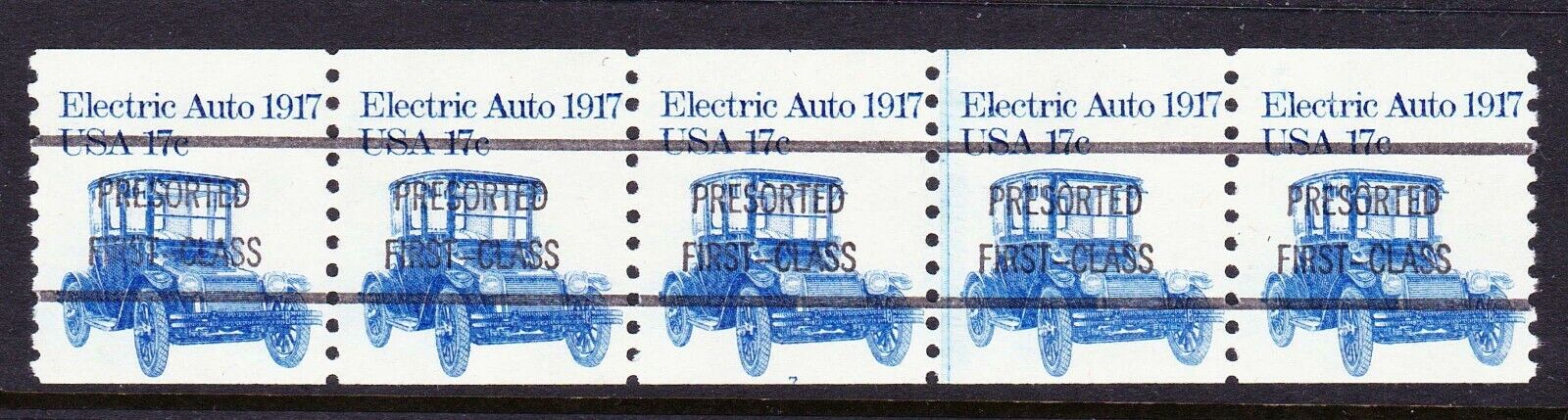 U.S. Sc. #1906a 2021 Type Outstanding A : 17c 5 Auto PNC Strip of MNH Electric