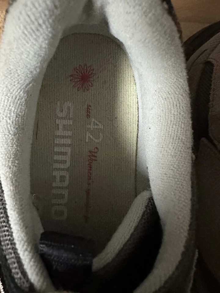 Tênis de ciclismo feminino Shimano SH-WM40 SPD mountain bike MTB bronzeado preto tamanho 42 9.5 - Imagem 2 de 4