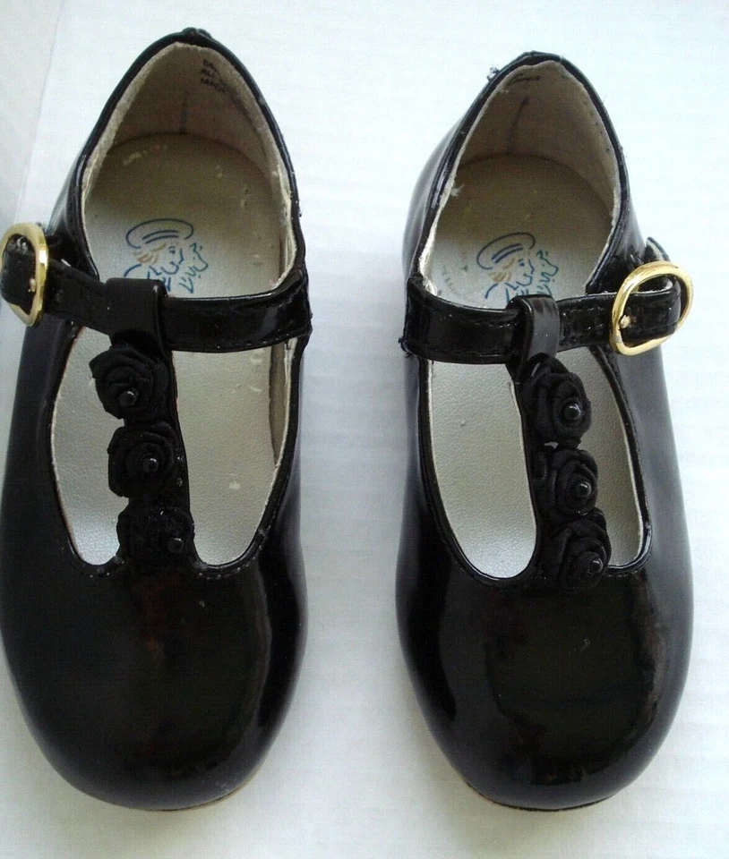 Zapatos Mary Jane vintage Buster marrón para niñas pequeñas negros charol talla 5 Foto 2 de 4