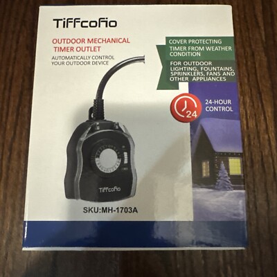 Outdoor Dusk to Dawn Countdown Timer Outlet Tiffcofio MH-1502A Set Of 2 