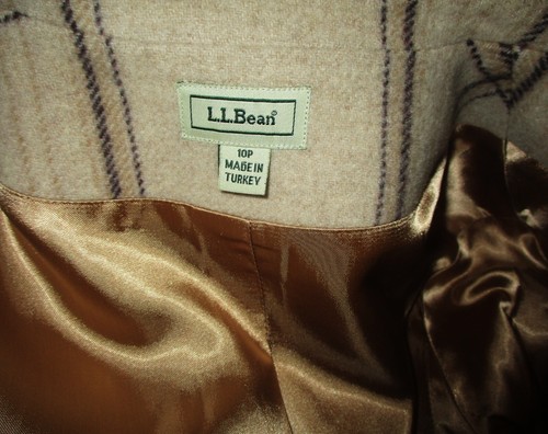 Women's L.L. BEAN Tan Wool & Cashmere Jacket Size 10 Petite - Picture 8 of 8