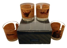VINTAGE Avon Wildlife Bar Glasses set of 4 by Artist Tom O'Brien in Original Box