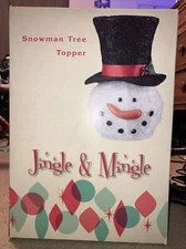Snow Friends Snowman Cracker Barrel Christmas Tree Topper Large 17” With Box