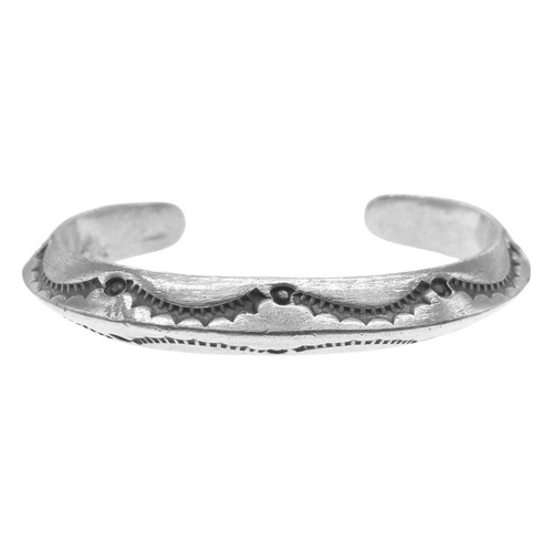 Navajo Triangle Silver Bangle 13.5cm Inner Circumference