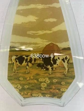OK LIGHTING TOUCH LAMP REPLACEMENT GLASS 1 Panel Cows In Field Barn