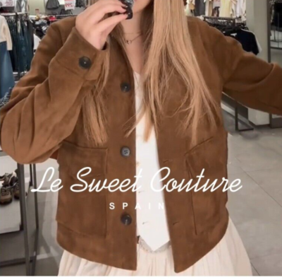ZARA WOMAN SS25 FAUX SUEDE JACKET BROWN 4344/622 | eBay