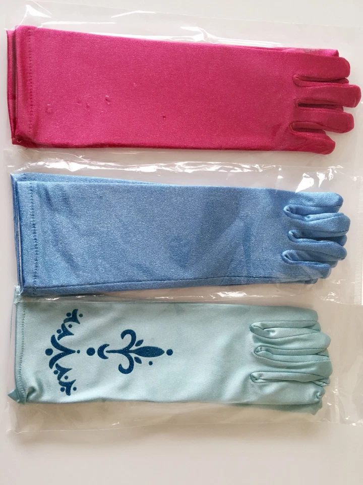 1 Par Niña Niño Niños Disfraz Fiesta Frozen Inspirado en Elsa Anna Guantes Foto 2 de 4