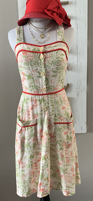 chinese dress ladies Ava Linen Blend Midi Dress-Multi Embroidery