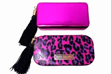 MARC JACOBS: SHINY HOT PINK OR PINK GLITTER  CAT COSMETIC BAG PURSE. SALE $29 EA