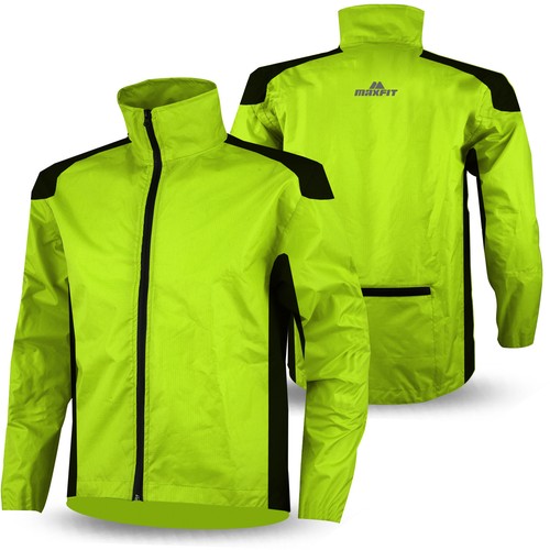 Mens Cycling Rain Jacket Waterproof Hi Visibility Cycle Jacket Rain