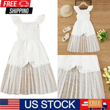 Toddler Baby Girls Kids Summer Sleeveless Patchwork Chiffon Dress Party Wedding
