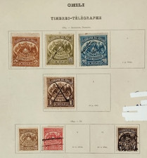 Chili 1883 Série Timbres Télégraphe, Neuf et Oblitéré