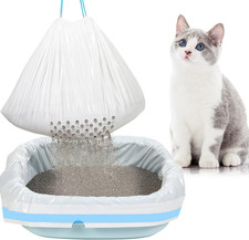 84 Count Sifting Litter Box Liners, Drawstring Jumbo Sifting Cat Litter Bags wit