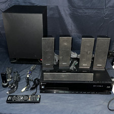SONY HBD-E570 3D BluRay DVD Player Remote SS-WSB102 Speaker System Cables Tested