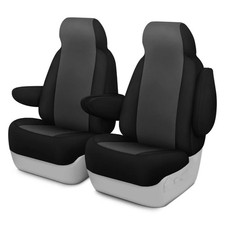 For Ford Mustang 68-73 Genuine Neoprene 1st Row Charcoal With Black Custom Seat