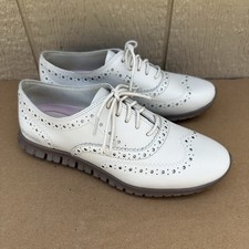 Cole Haan Women's ZER GRAND Wingtip Oxford Shoes W29766 Size 6 Leather Bone