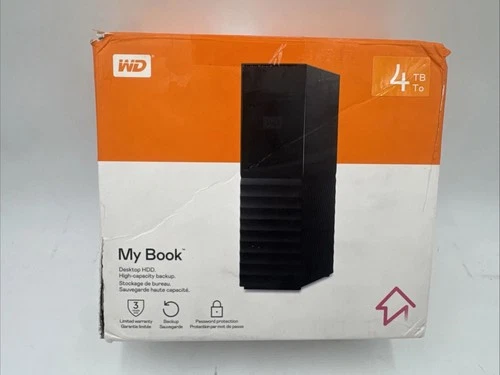 WD My Book 4TB External Desktop Hard Drive with USB & Power Adapter
