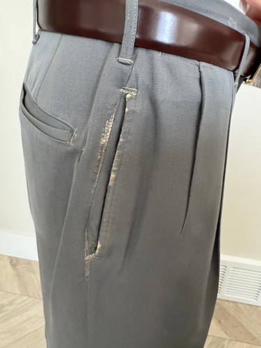 Late 1940s "Style Mart" Mens Vintage Grey Gabardine DB Suit 40R - Picture 9 of 15