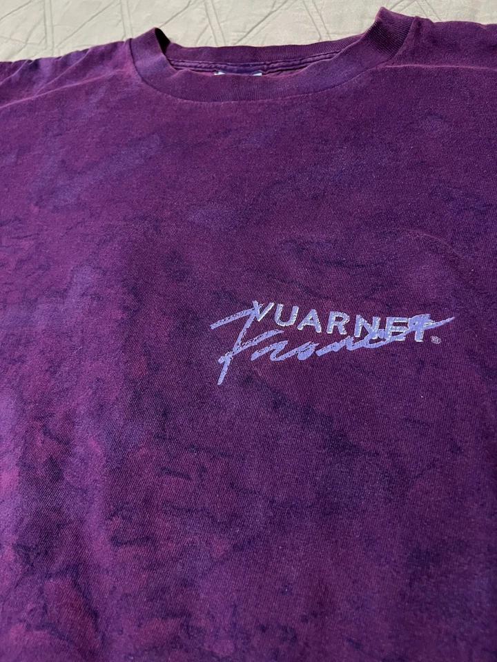 CAMISETA VINTAGE AÑOS 80 VUARNET FRANCIA PUNTADA ÚNICA Lavado Ácido Talla XL Púrpura Foto 2 de 4