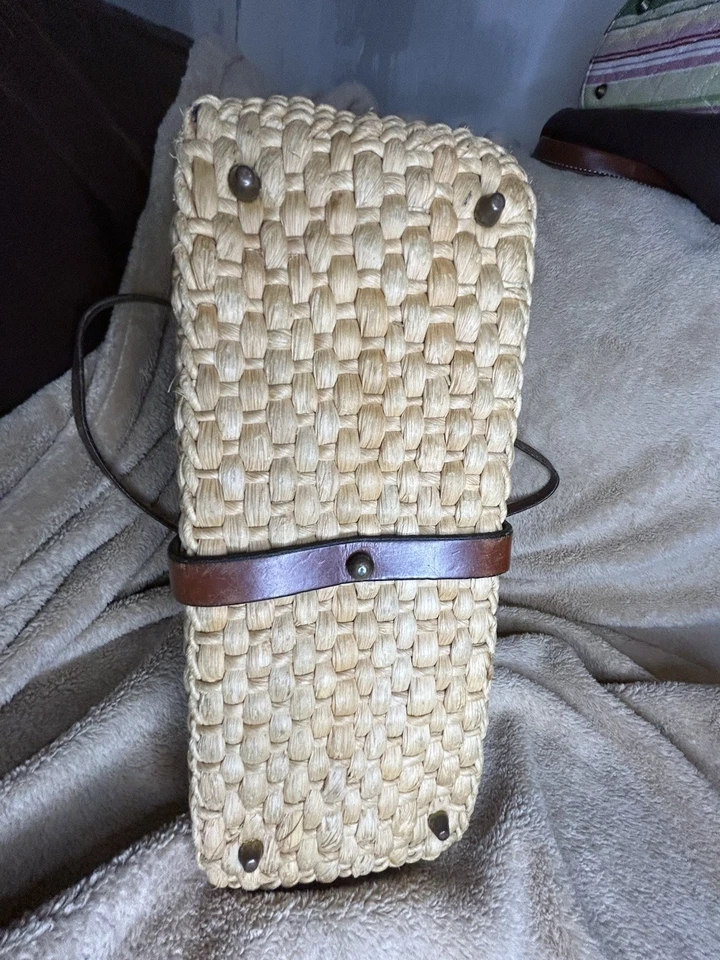 Bolso de Mano John Romain Vintage Años 60 Hecho a Mano Cuero de Paja - Usado en Excelente Condición Foto 4 de 4