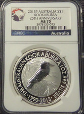 2015P Australia Silver $1 Kookaburra 25th Anniversary NGC MS 70 P25