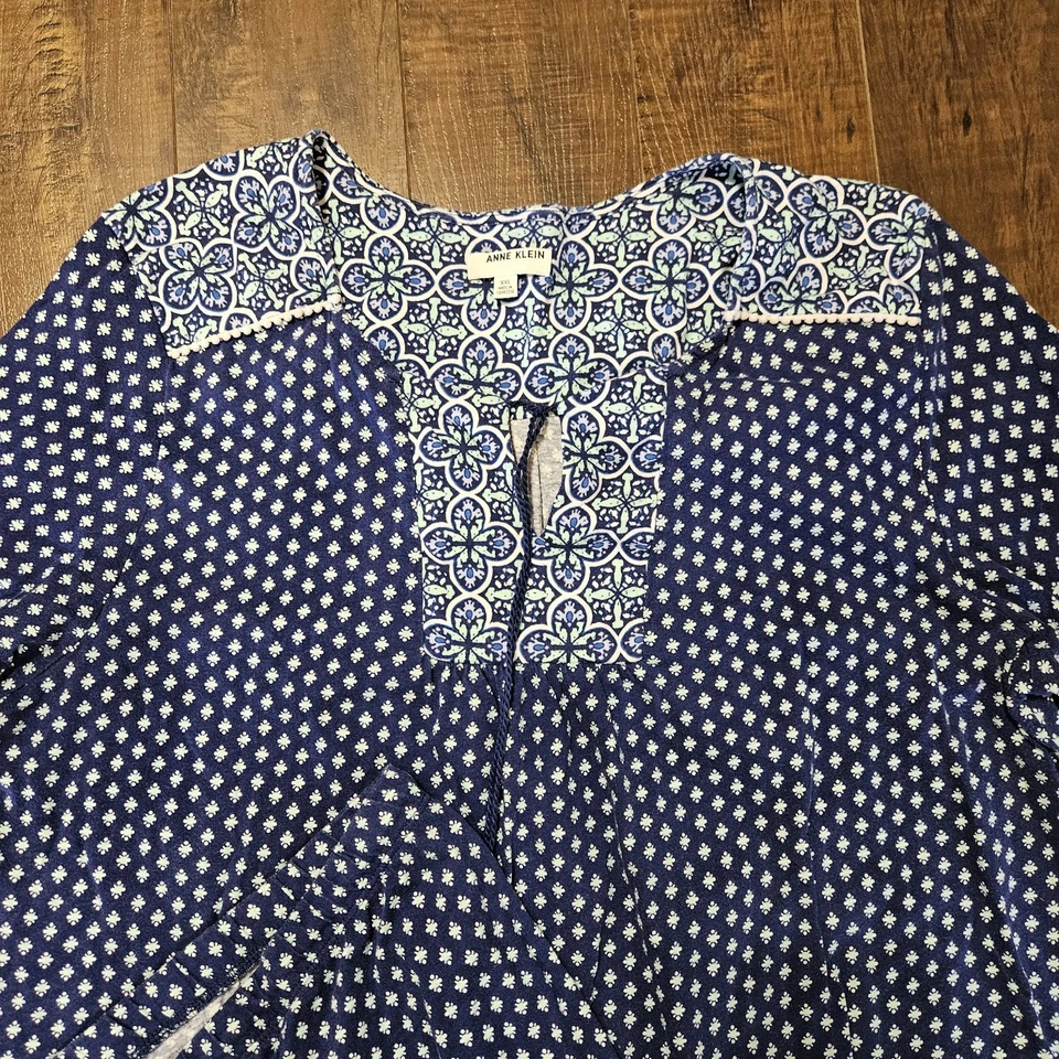 Conjunto de pijama Anne Klein feminino tamanho XXL duas peças manga longa algodão 2XL - Imagem 2 de 4