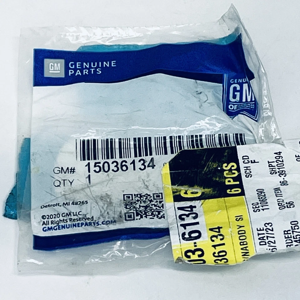 Placa de identificación emblema cabina exterior GM 15036134 GMC genuina OEM NUEVO Foto 2 de 3