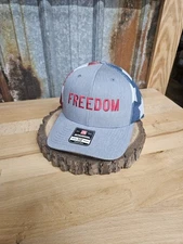 Charlie Kirk "Freedom" Hat -grey Turning Point USA Baseball Cap Imperial 112flag