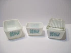 Vtg Lot Pyrex Amish Butterprint Turquoise 501 Refrigerator 502 1 Lid 4 pc NICE