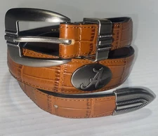 Vintage Zep-Pro Alabama Crimson Tide Studded Belt 32 Genuine Full Grain Leather