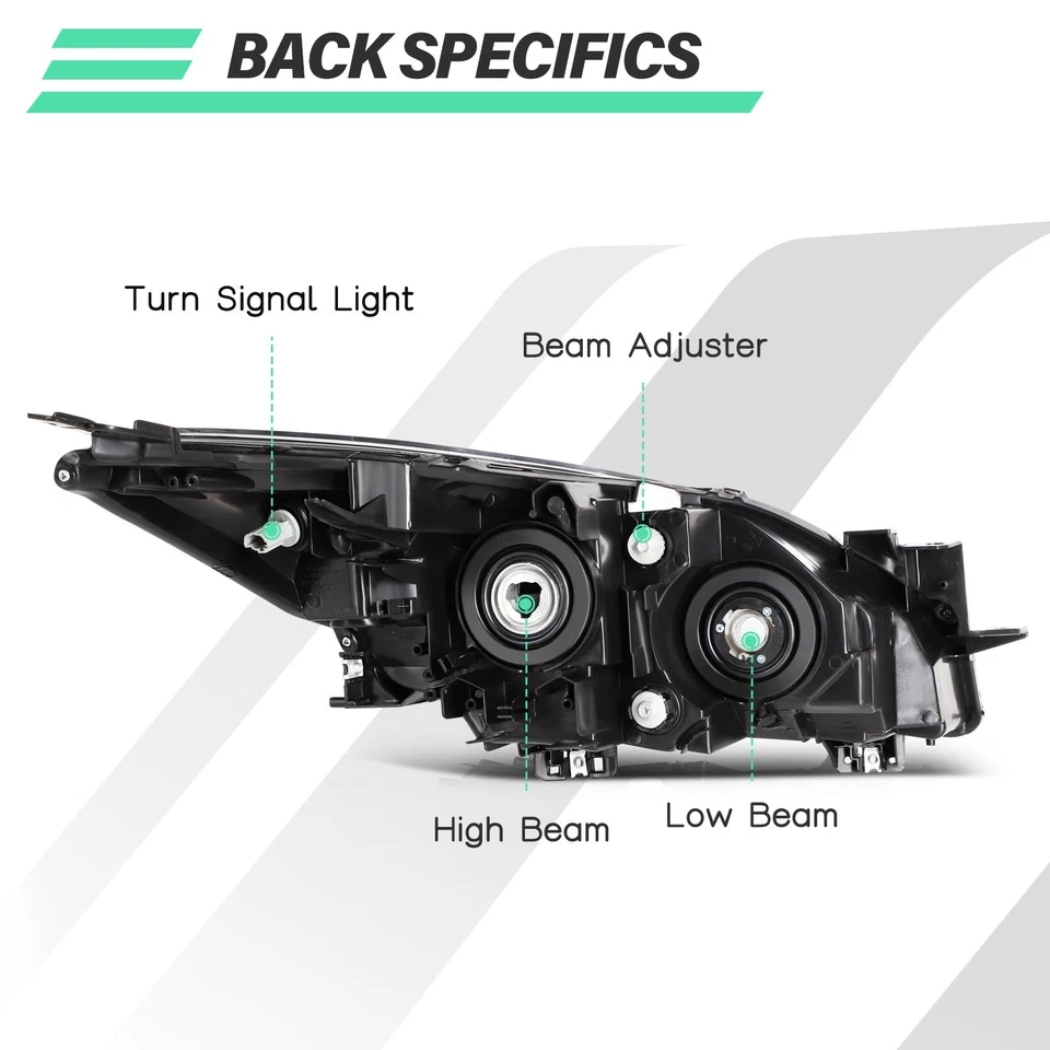 Conjunto de faros para Mazda 3 (5 velocidades) 2010 2011 2012 2013 carcasa negra L+R Foto 3 de 4