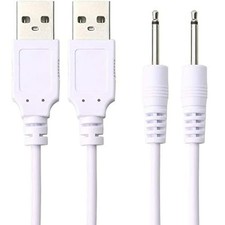 2 Pack 2.5mm Vibrating Massager Charger Replacement DC Charging Cable Set Com...