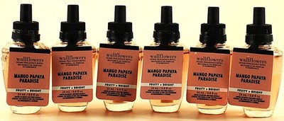 QTY 6 Bath & Body Works MANGO PAPAYA PARADISE Wallflowers Fragrance Oil Refills