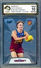 2024 Select AFL Luminous Thunderbolt REFRACTOR Will Ashcroft Graded CGA 10 Lions