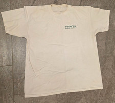 Vintage white Hitachi Shirt Mens size XL y2k 90s Tee single stitch vtg