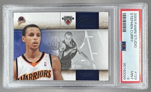 95740099 Stephen Curry 2009 Panini Studio #129 Rookie RC PSA 9