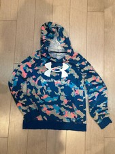 Under Armour Boys Youth Fleece Hoodie, Blue Geo Print Size YL