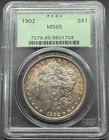 1902 MORGAN SILVER DOLLAR PCGS OGH GREEN LABEL MS65 12GGA25