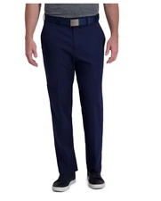 Men Haggar Cool Right Performance Flex Wrinkle Free Classic Fit Pants - Midnight