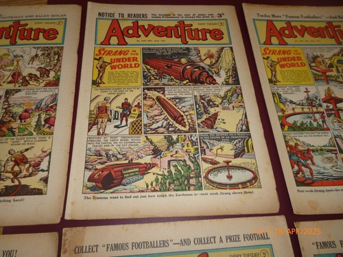 ADVENTURE 1951 x 12 D.C THOMSON COMICS STRANG IN THE UNDERWORLD No. 1391 - 1402 - Picture 4 of 15