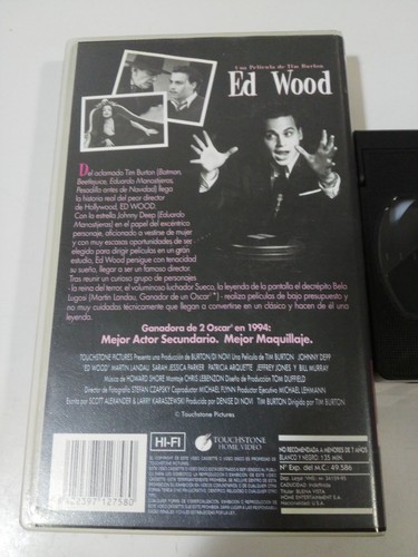 Ed Wood Tim Burton Johnny Depp Bill Murray Landau - VHS Tape Spanish - Picture 2 of 3