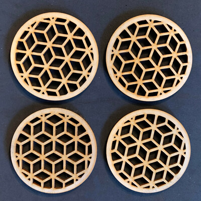Sottobicchieri In Sughero Con Foglie Autunnali, Set Da 4 Pezzi, 11x11 Cm, Decorazione Tavola Artistica