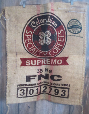Columbia Specialty Coffees Supremo Burlap Bag Kitchen Coffee Shop Decor