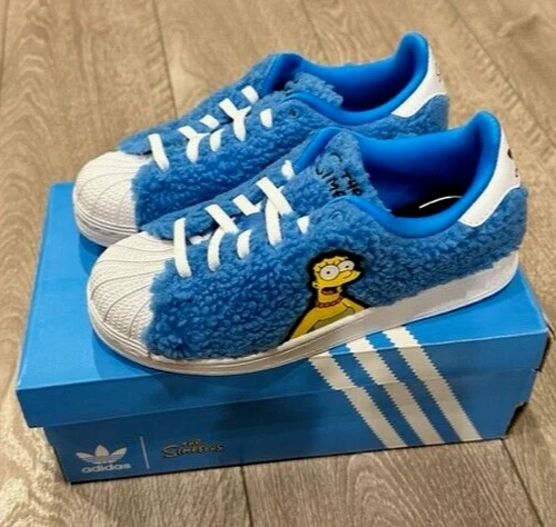 Adidas The Simpsons Marge Superstar Sneakers Shoes Youth Kids Size 13k Blue