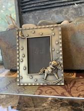 Teddy Bear on Rocking Horse Baby Picture Frame for 2x3 Photo Excellent Condition