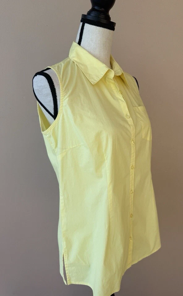 Blusa Top de Vestido Quizz Again Para Mujer M Amarillo Claro Elastizada con Botones Foto 4 de 4
