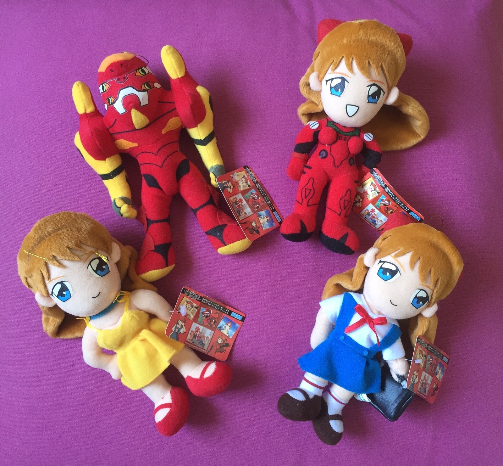 GAINAX Evangelion peluche UFO plush SEGA 2001 ASUKA Set 2 Rarissimo Perfetti