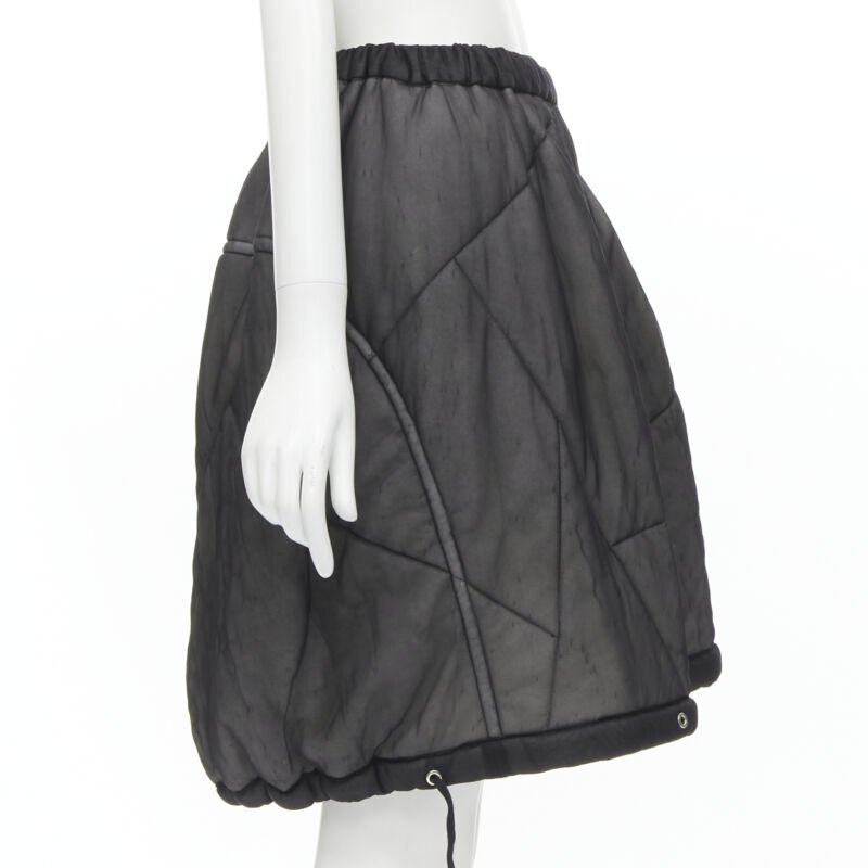 COMME des GARÇONS 90sヴィンテージ セミシアーコート 美品 COMME DES GARCONS Vintage 1990 black sheer nylon drawstring
